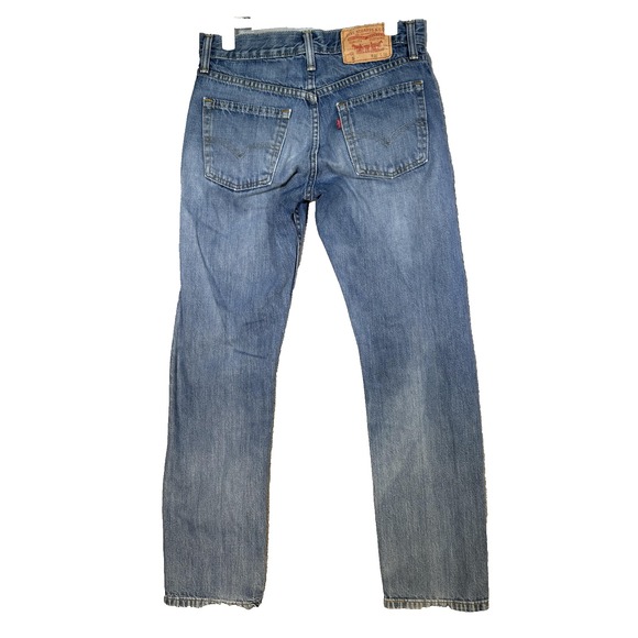 Vintage Levis Jeans Mens 28x31 (28x30) Blue Straight Leg Distressed Hem Denim - Picture 2 of 8